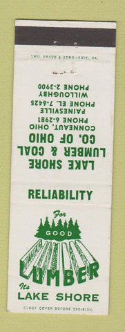 Matchbook Cover - Lake Shore Lumber Conneaut OH Painesville Willoughby