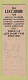 Matchbook Cover - Lake Shore Lumber Conneaut OH Painesville Willoughby