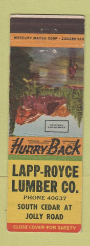 Matchbook Cover - Lapp Royce Lumber