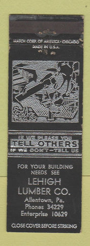 Matchbook Cover - Lehigh Lumber Allentown PA