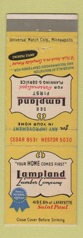 Matchbook Cover - Lampland Lumber St Paul MN