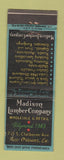 Matchbook Cover - Madison Lumber Company New Orleans LA WEAR