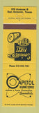Matchbook Cover - Capitol Bearing Service San Antonio TX