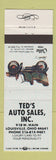Matchbook Cover - Ted's Auto Sales Louisville OH