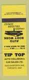 Matchbook Cover - Tip Top Auto Collision Car Sales Toronto ON