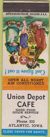 Matchbook Cover - Union Depot Cafe Atlantic IA hillbilly