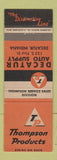 Matchbook Cover - Thompson Products Auto Parts Deactur IN