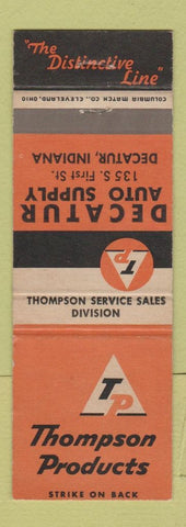 Matchbook Cover - Thompson Products Auto Parts Deactur IN