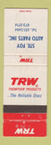 Matchbook Cover - TRW Auto Parts Ste Foy QC WEAR