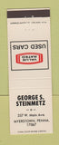 Matchbook Cover - George Steinmetz Used Cars Myerstown PA
