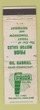 Matchbook Cover - Prior Motor Sales Chicago IL WEAR