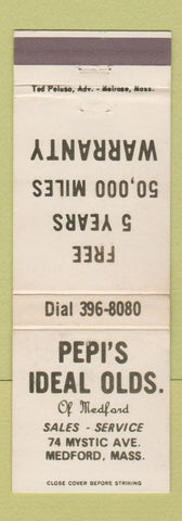 Matchbook Cover - Pepi's Ideal Olsmobile Medford MA WEAR