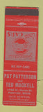 Matchbook Cover - Pat Patterson Ted Mackell Used Cars Pontiac MI