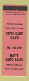 Matchbook Cover - Ray's Auto Sales New Used Benton ME