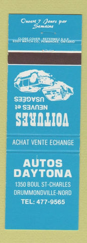 Matchbook Cover - Autos Daytona Drummondville QC used cars