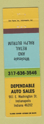 Matchbook Cover - Dependable Auto Sales Indianapolis IN