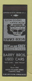 Matchbook Cover - Barry Bros Used Cars Corinth MS