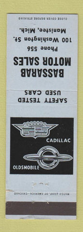 Matchbook Cover - Bassarab Cadillac Oldsmobile Manistee MI