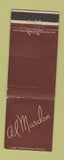 Matchbook Cover - Al Mardon Bridgeport Lumber Supply MI WEAR