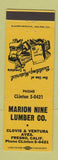 Matchbook Cover - Marion Nine Lumber Fresno CA