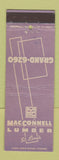 Matchbook Cover - MacConnell Lumber St Louis MO