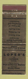 Matchbook Cover - Loper's Lumber Coal Port Jefferson Station Rocky Point NY