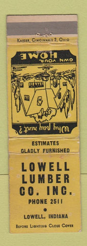 Matchbook Cover - Lowell Lumber IN WEAR