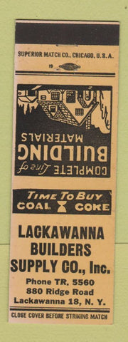 Matchbook Cover - Lackawanna Builders Supply Lumber NY PEACH