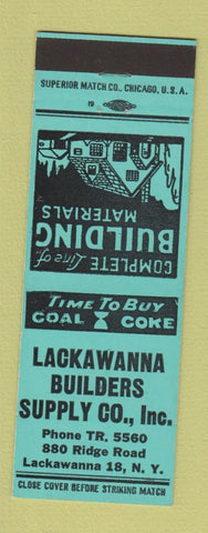 Matchbook Cover - Lackawanna Builders Supply Lumber NY TEAL