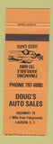 Matchbook Cover - Doug's Auto Sales Ladson SC ORANGE