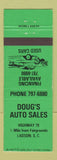Matchbook Cover - Doug's Auto Sales Ladson SC GREEN