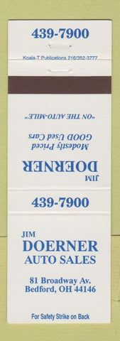 Matchbook Cover - Jim Doerner Used Cars Bedford OH