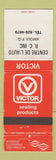 Matchbook Cover - Victor Sealing Products Auto Parts Amqui QC WEAR