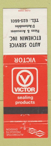 Matchbook Cover - Victor Sealing Products Auto Parts Etchemin QC