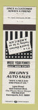 Matchbook Cover - Jim Linn's Auto Sales Kannapolis NC WHITE