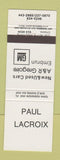 Matchbook Cover - Paul Lacroix GM New Used Cars QC?