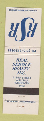 Matchbook Cover - Real Service Real Estate Wausau WI