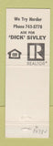 Matchbook Cover - Harold Olson Real eState Dick Sivley Marysville CA