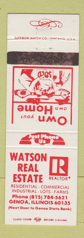 Matchbook Cover - Watson Real Estate Genoa IL