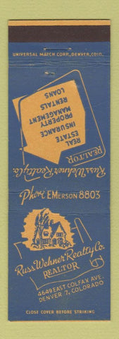 Matchbook Cover - Russ Wehner Real Estate Denver Colorado Colfax
