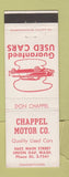 Matchbook Cover - Chappel Motors Used Cars Union Gap WA