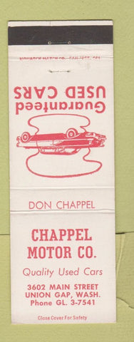 Matchbook Cover - Chappel Motors Used Cars Union Gap WA