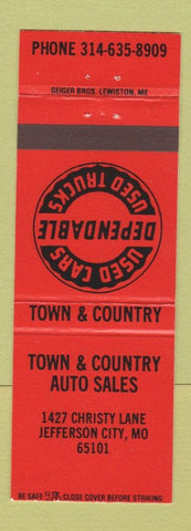 Matchbook Cover - Town and Country Auto Sales Jefferson City MO