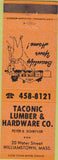 Matchbook Cover - Taconic Lumber Williamstown MA orange