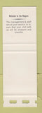 Matchbook Cover - Niagara Hotel Vancouver BC SAMPLE