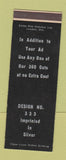 Matchbook Cover - Strike Rite Matches Design 333 BLACK SAMPLE Canada