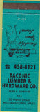 Matchbook Cover - Taconic Lumber Williamstown MA green