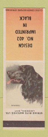 Matchbook Cover - Strike Rite Matches Spaniel SAMPLE Canada