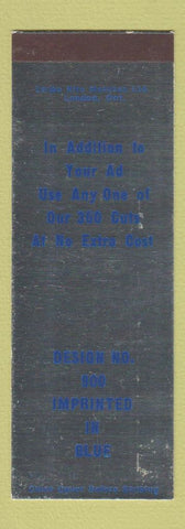 Matchbook Cover - Strike Rite Matches Design 900 SILVER SAMPLE Canada