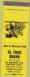 Matchbook Cover - El Toro Bravo Capitola CA matador